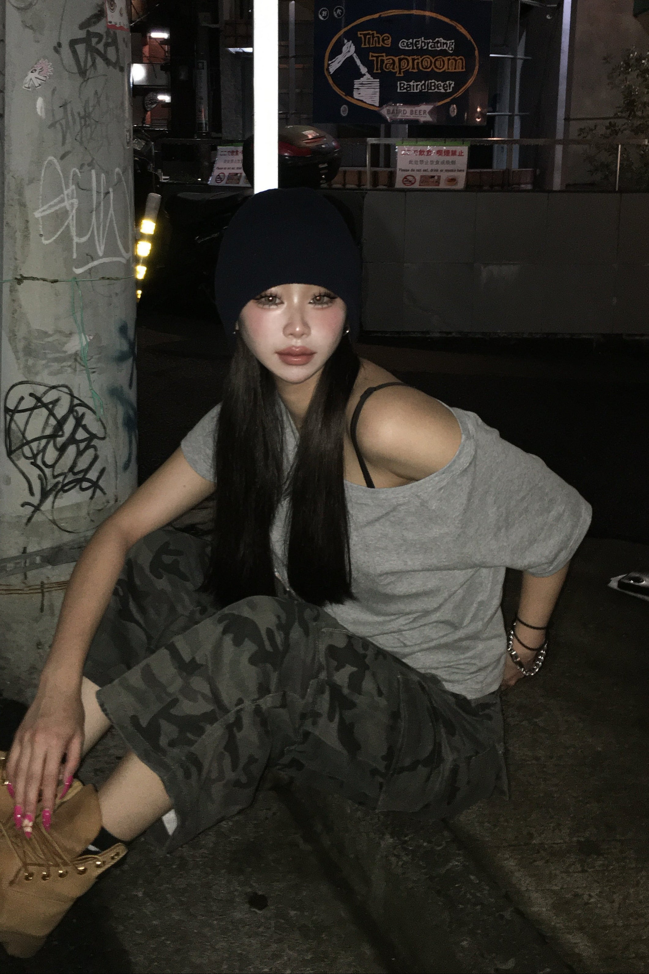 ワンショルダーラグランスリーブTシャツ NA10978