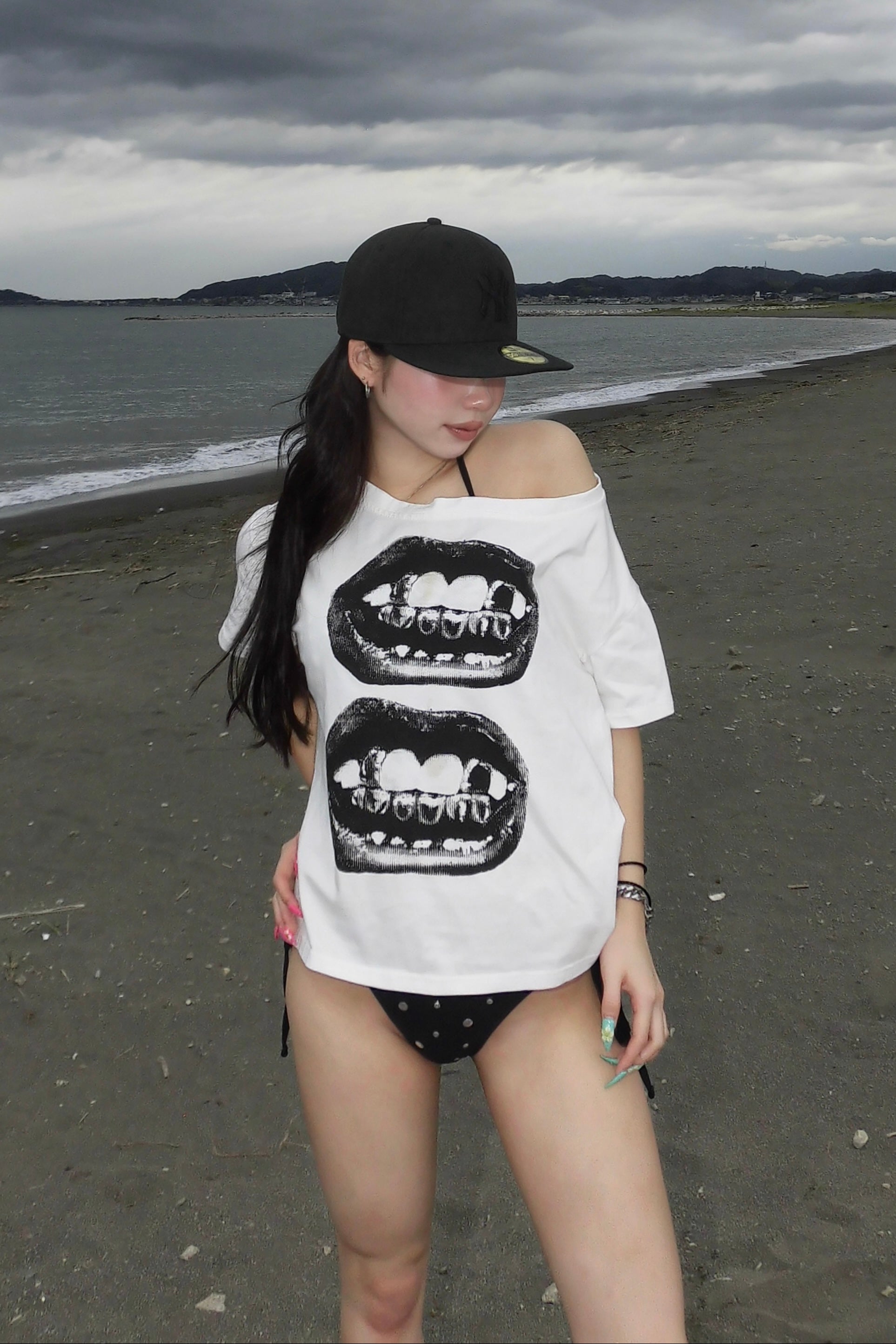 リッププリントオーバーTシャツ NA10983