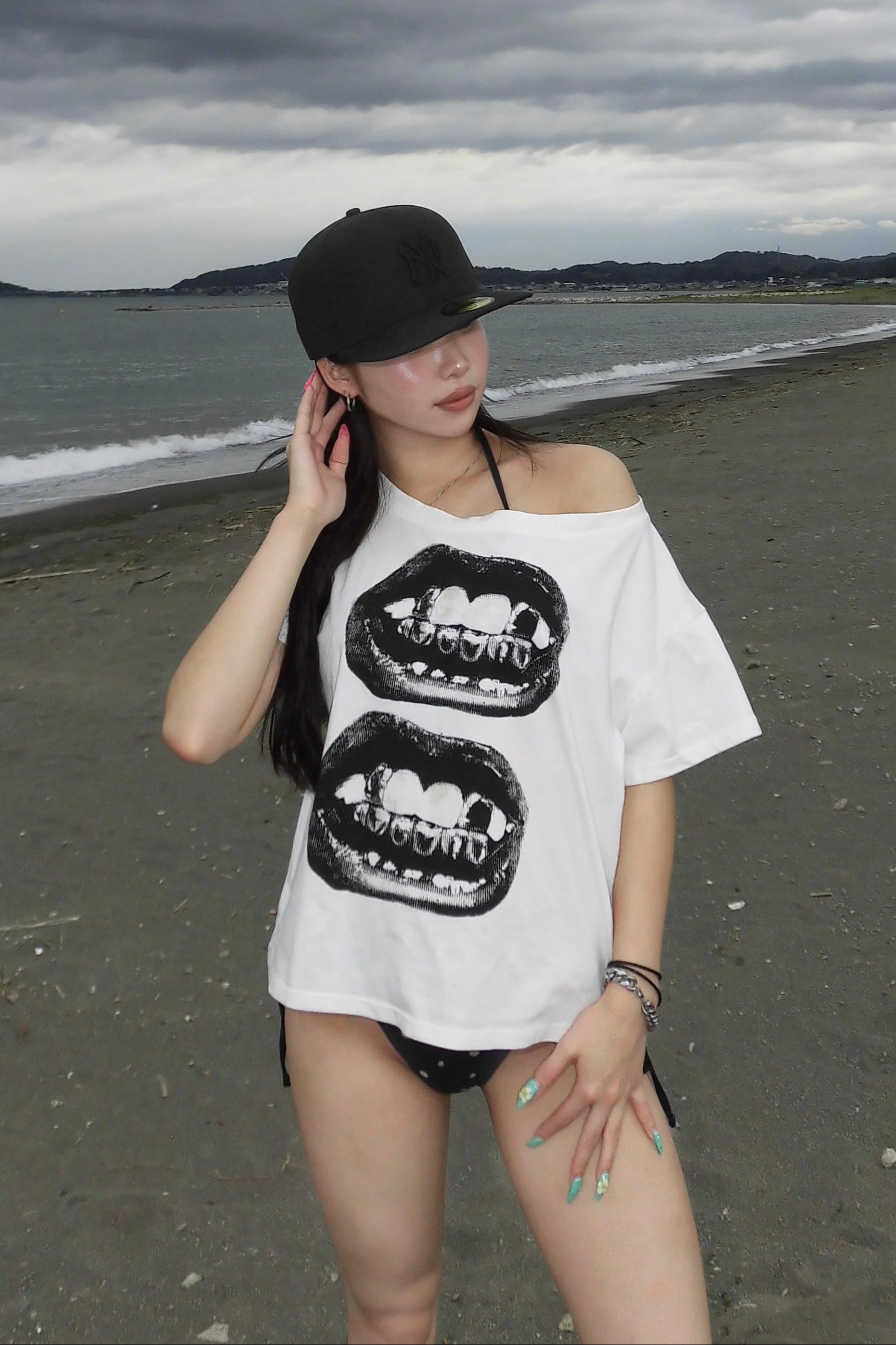 リッププリントオーバーTシャツ NA10983