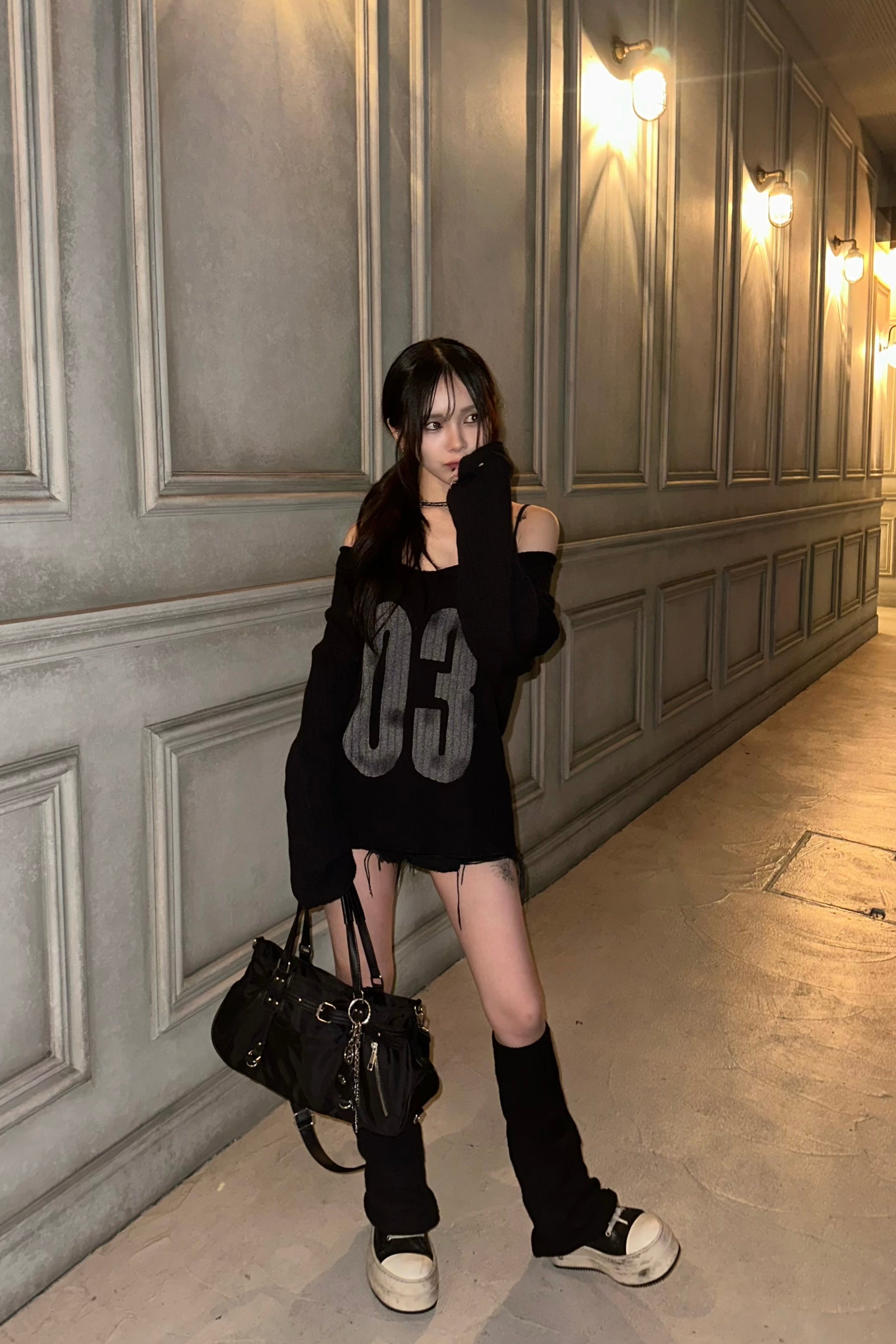 オフショルナンバリングニット NA10210