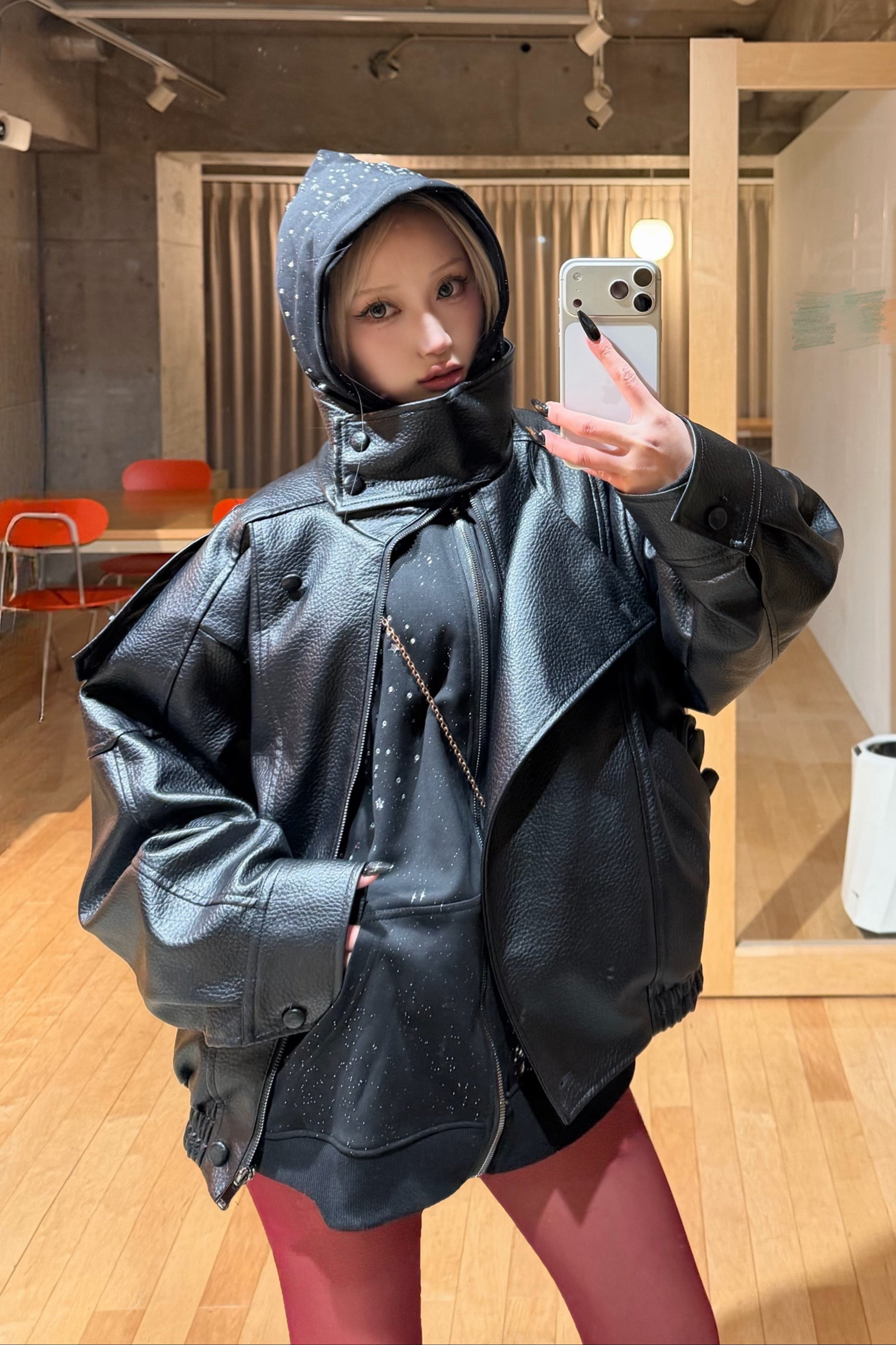 オーバーサイズビジューパーカー NA10394