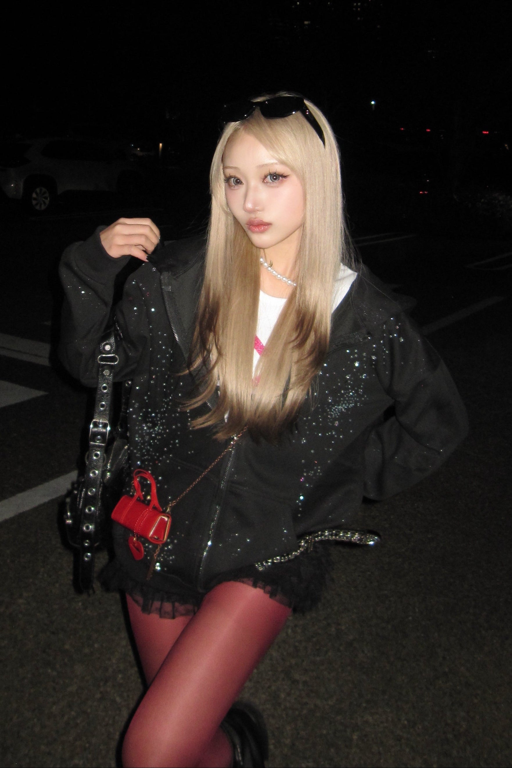 オーバーサイズビジューパーカー NA10394