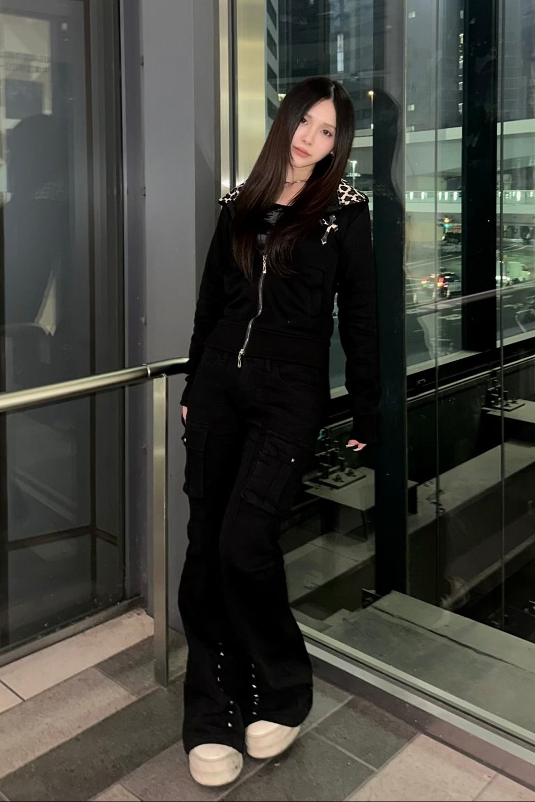 レオパードスリムパーカー NA10193