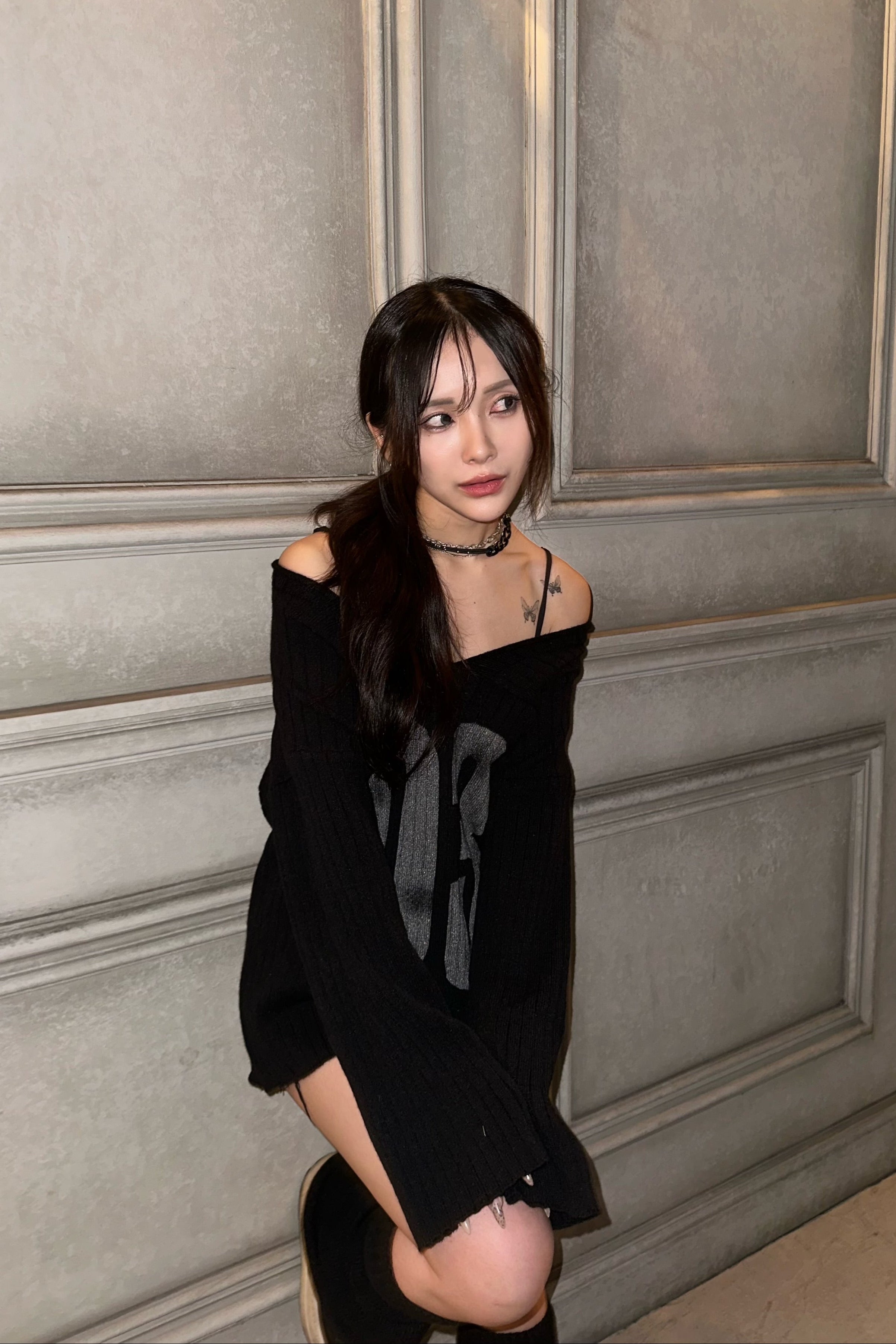 オフショルナンバリングニット NA10210