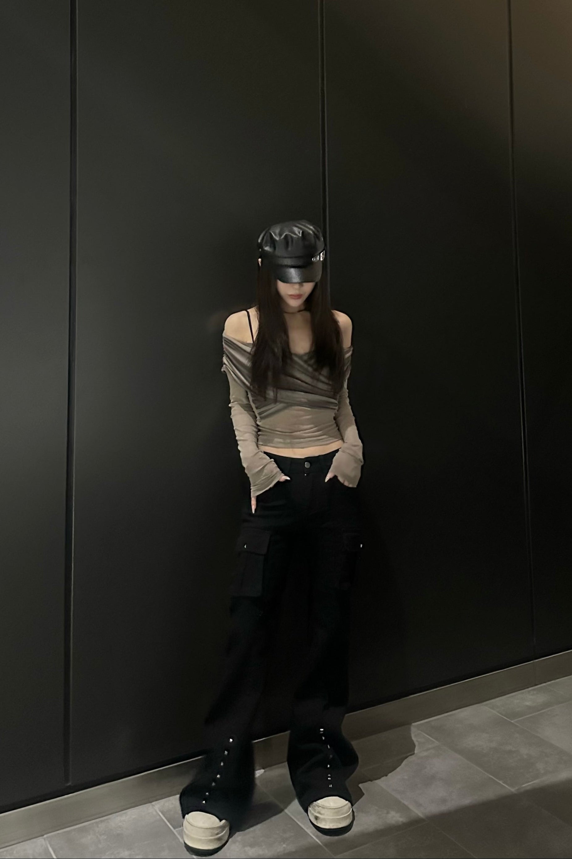 レザーデザインキャスケット NA10212