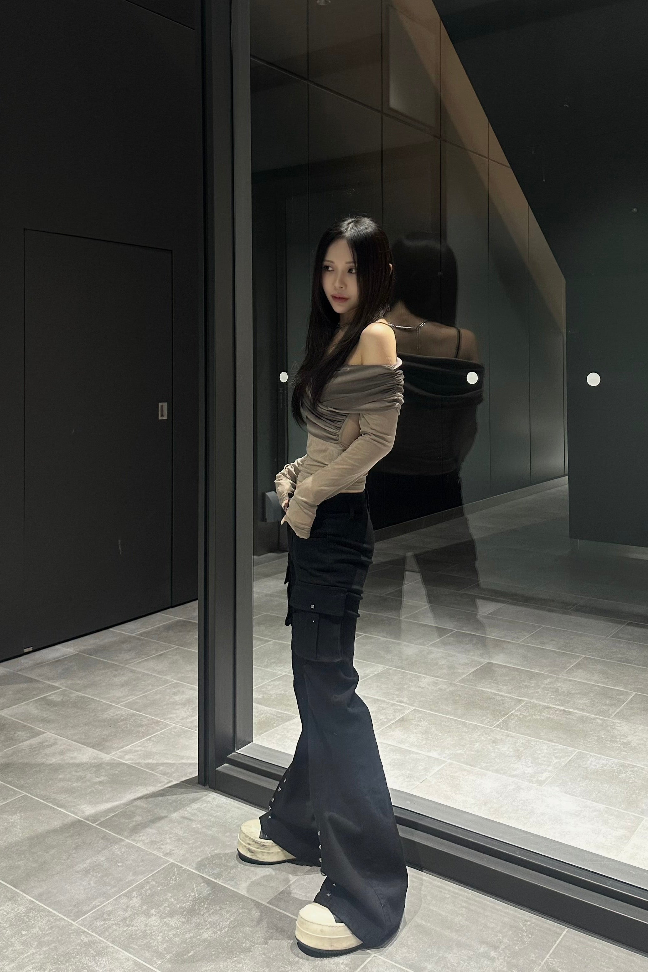 シースルーオフショルトップス NA10209