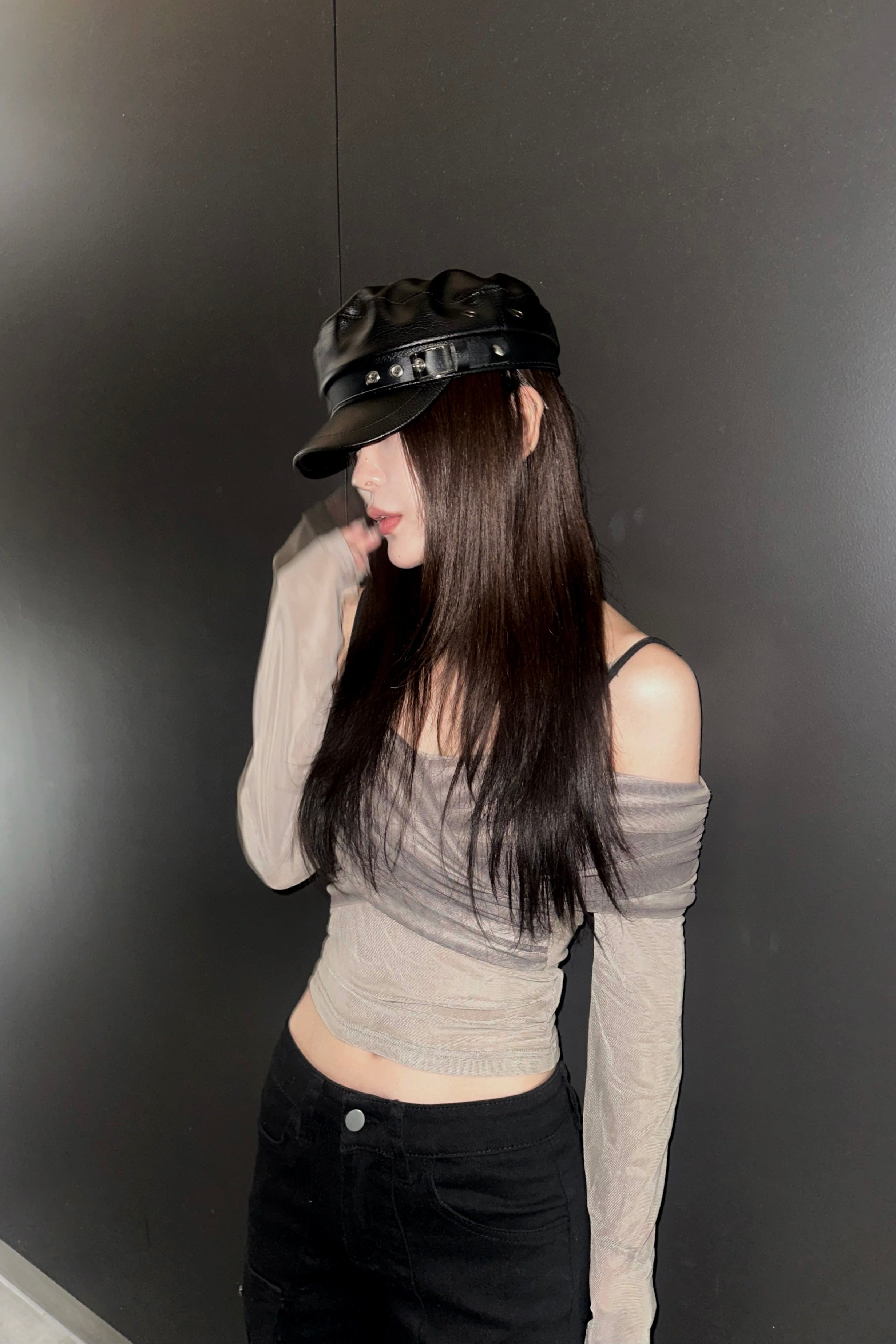 レザーデザインキャスケット NA10212