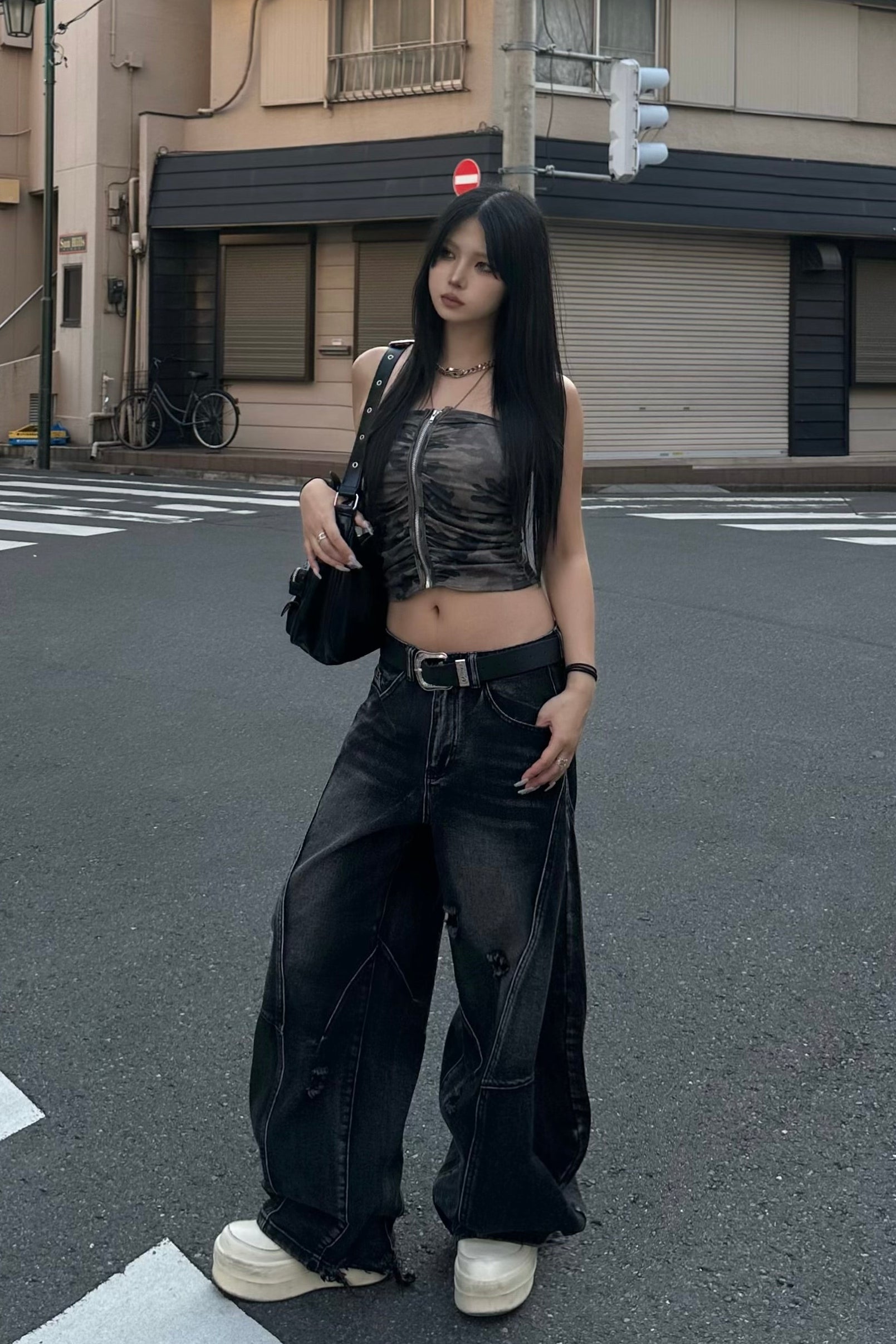 フロントジップミリタリートップスNA10536