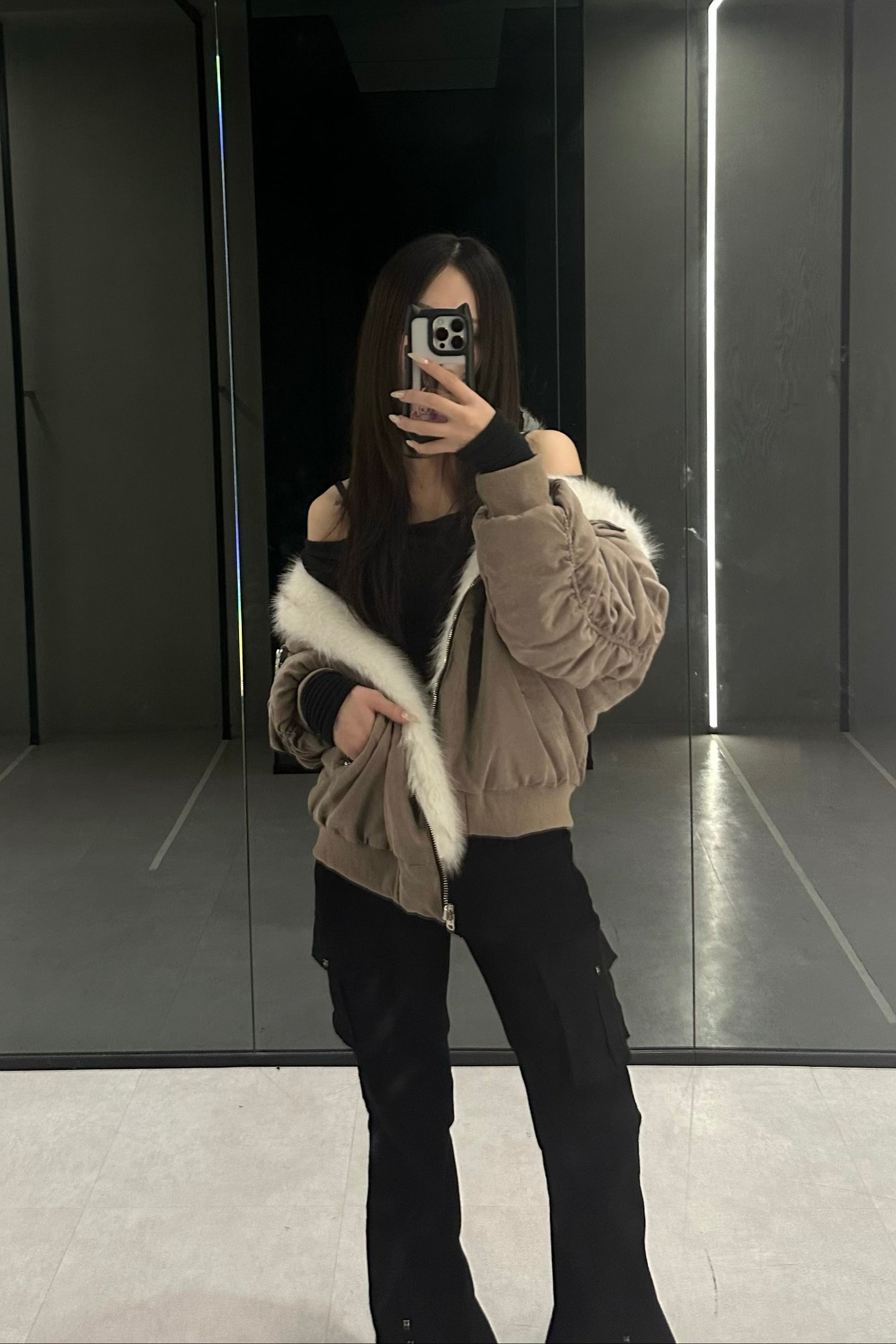 リバーシブルファーアウター NA10205