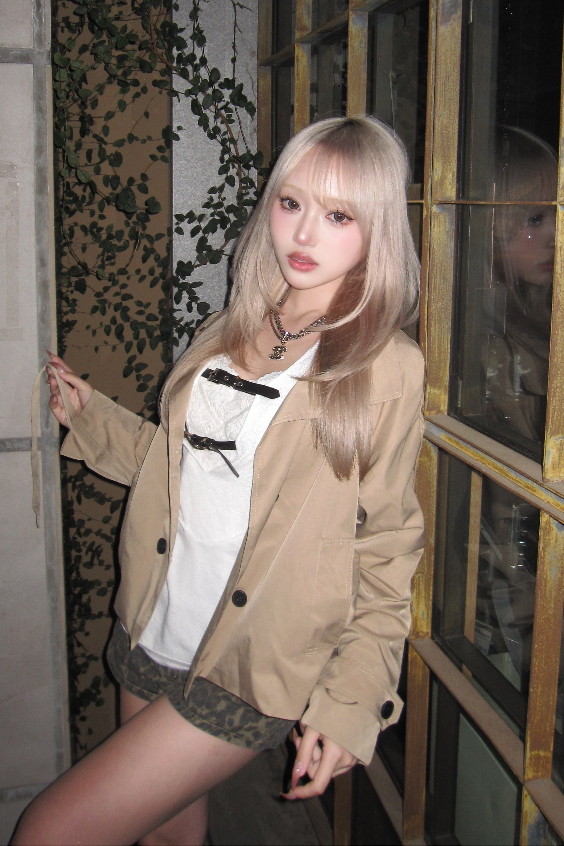 シンプルショートトレンチコート NA10406