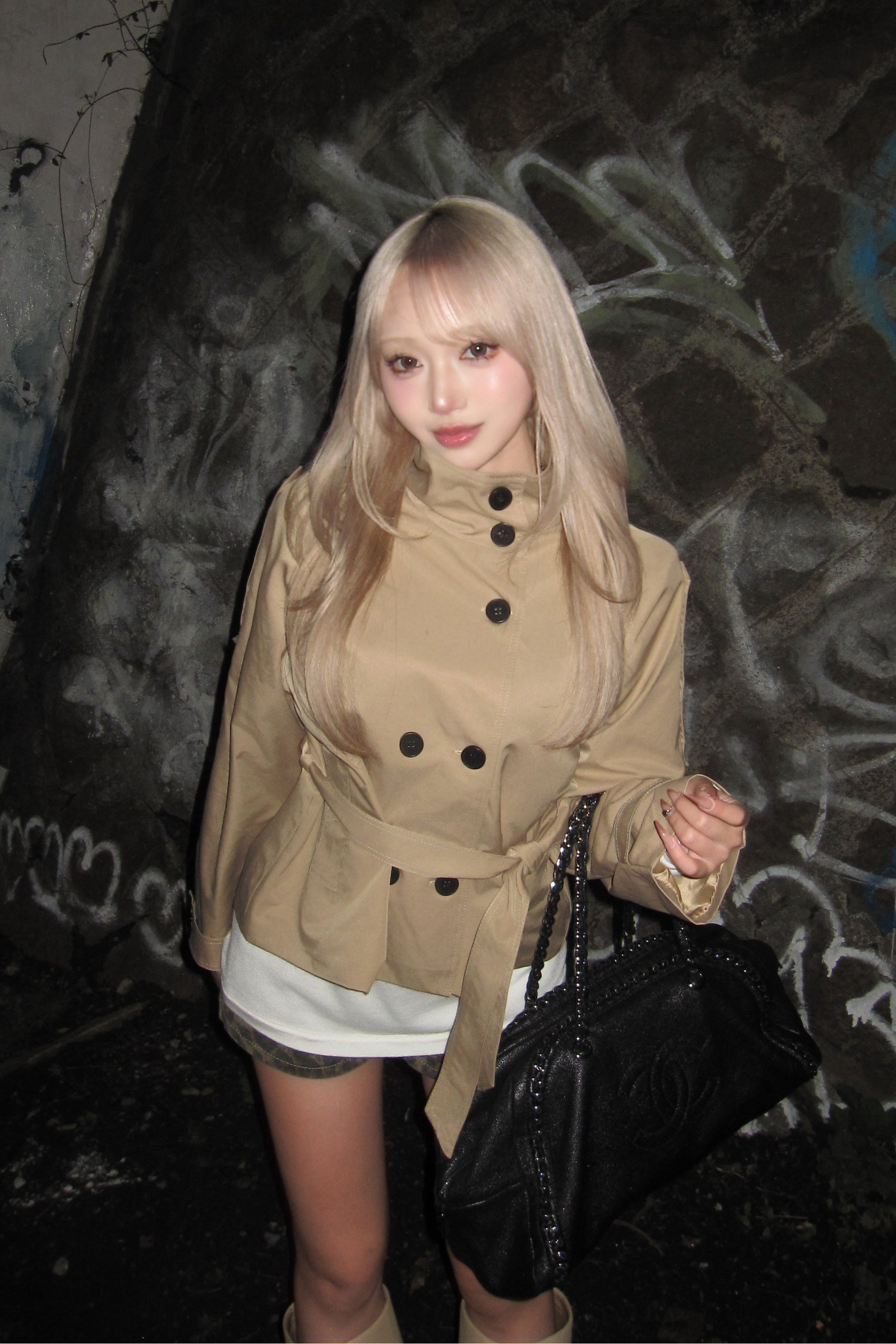 シンプルショートトレンチコート NA10406