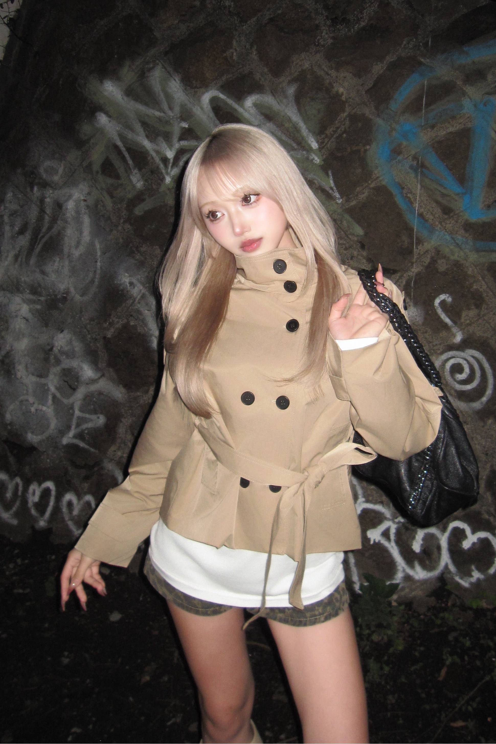 シンプルショートトレンチコート NA10406