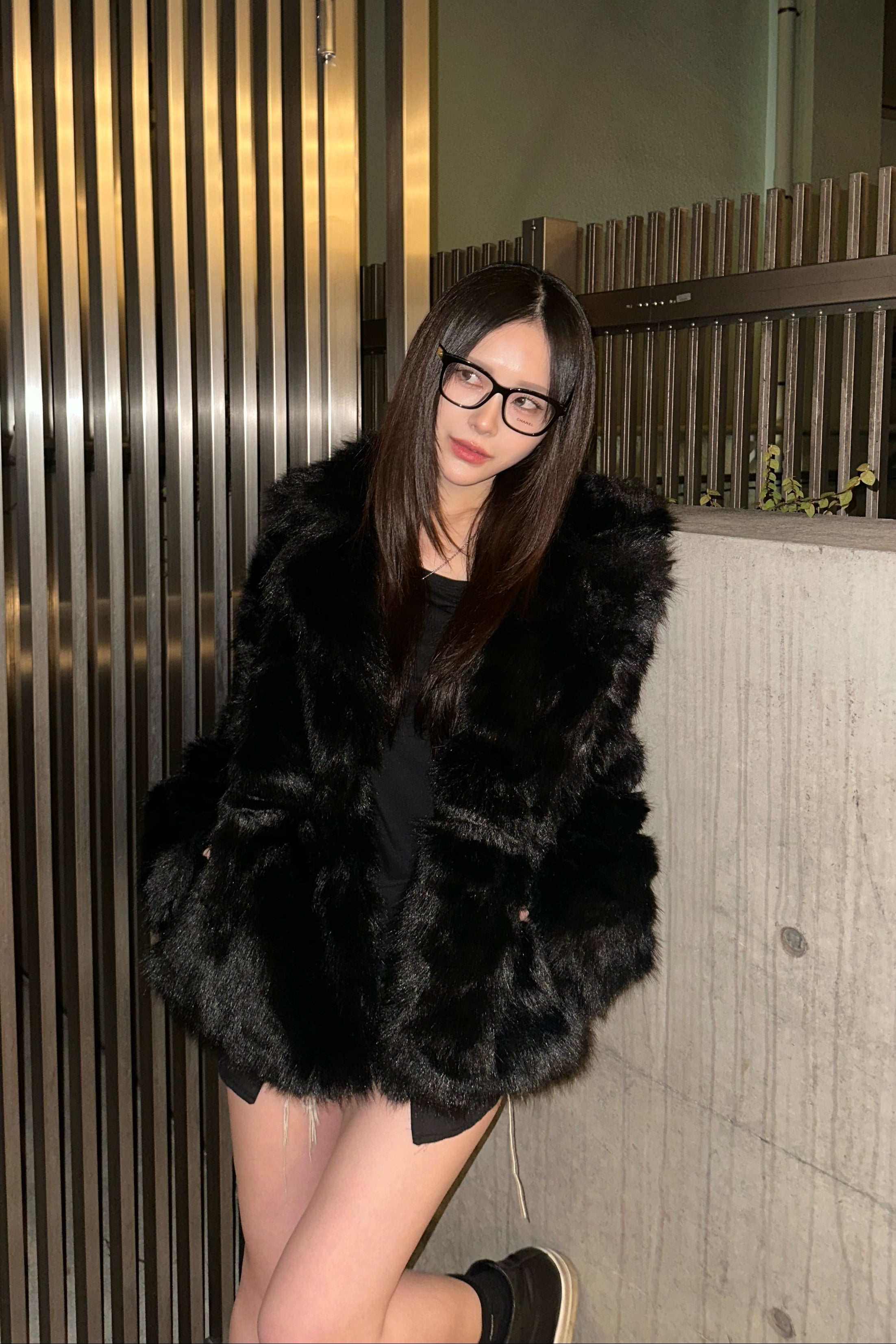 ルーズフェイクファーコート NA10190