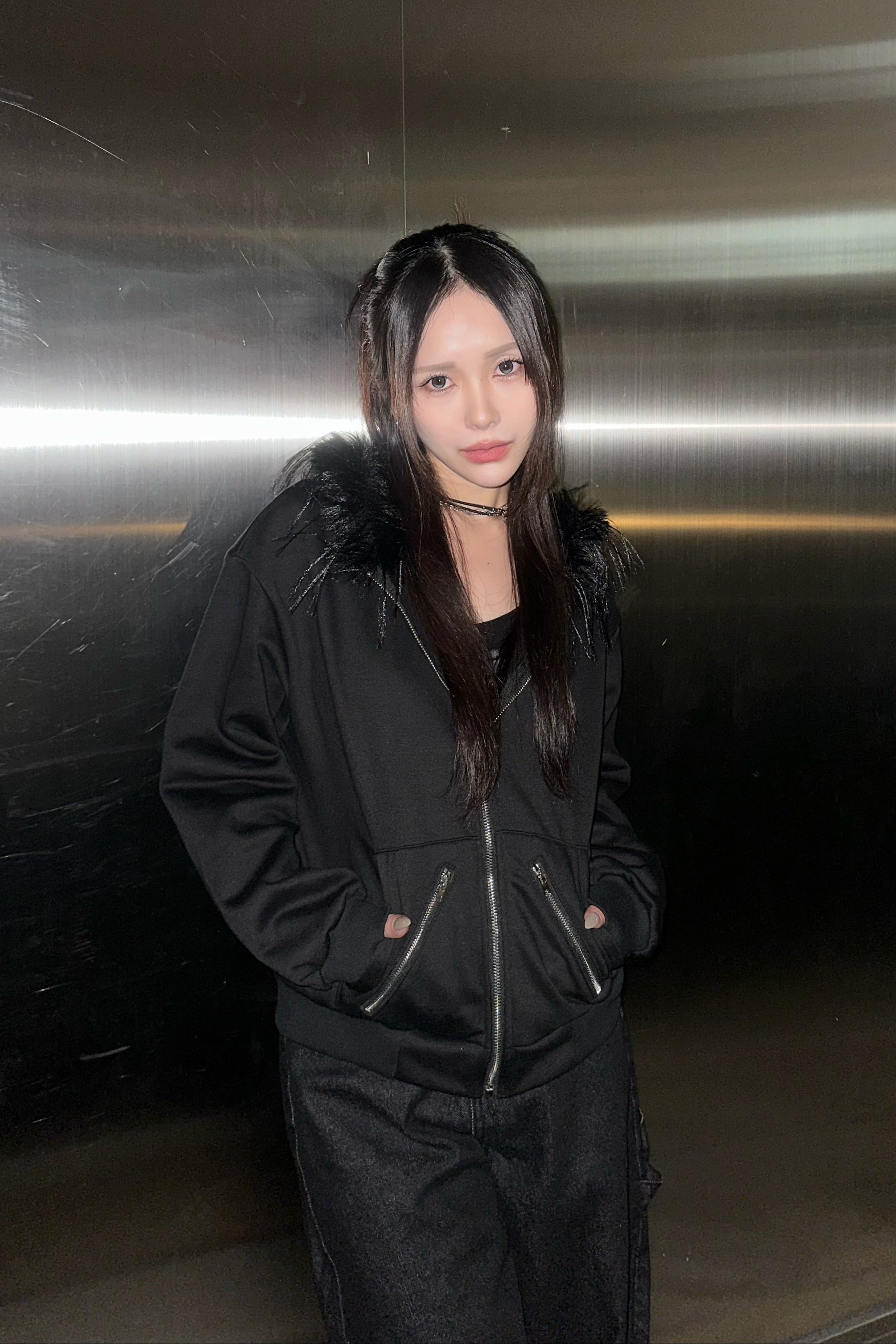 ビッグファーフードジップパーカー NA10194