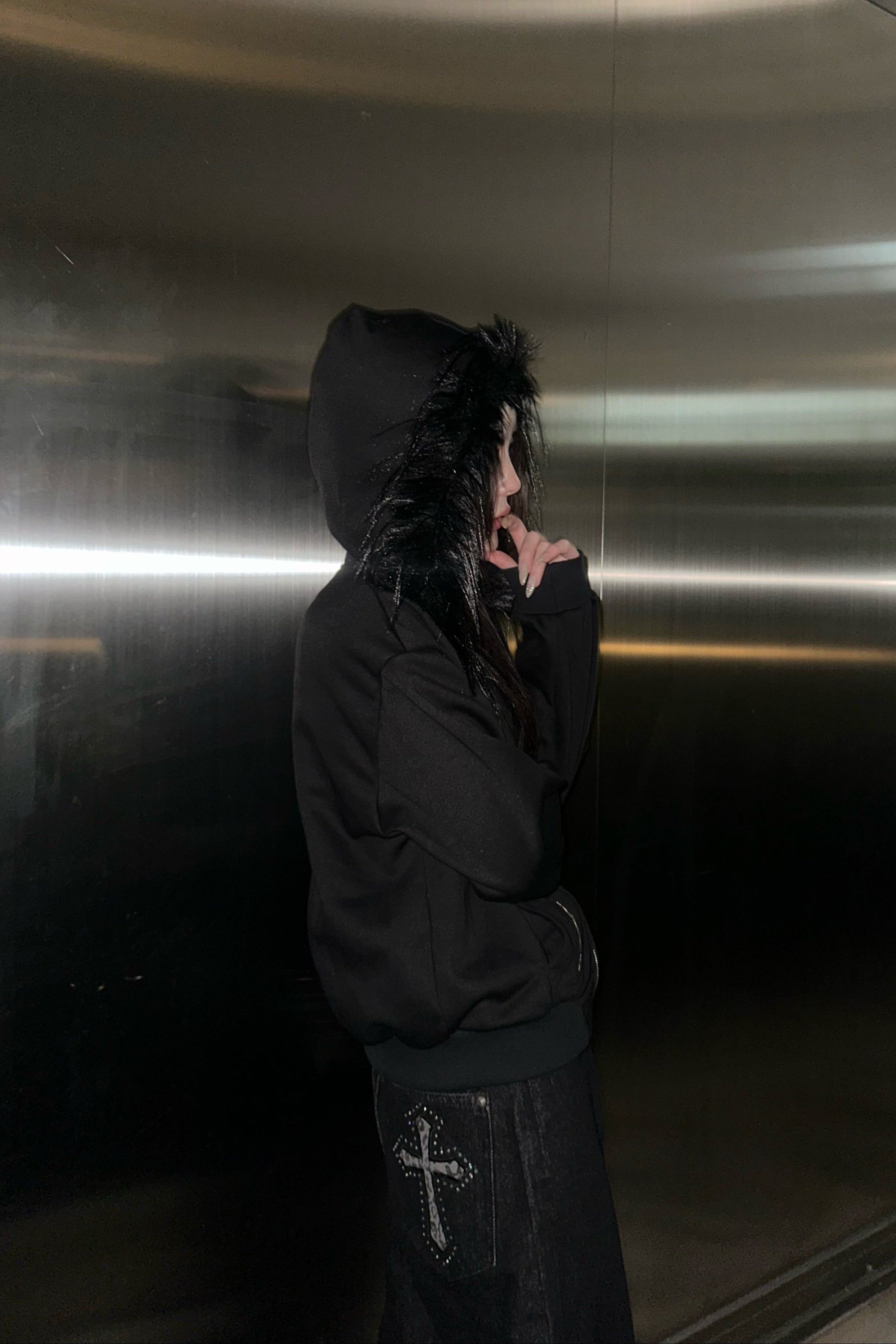 ビッグファーフードジップパーカー NA10194