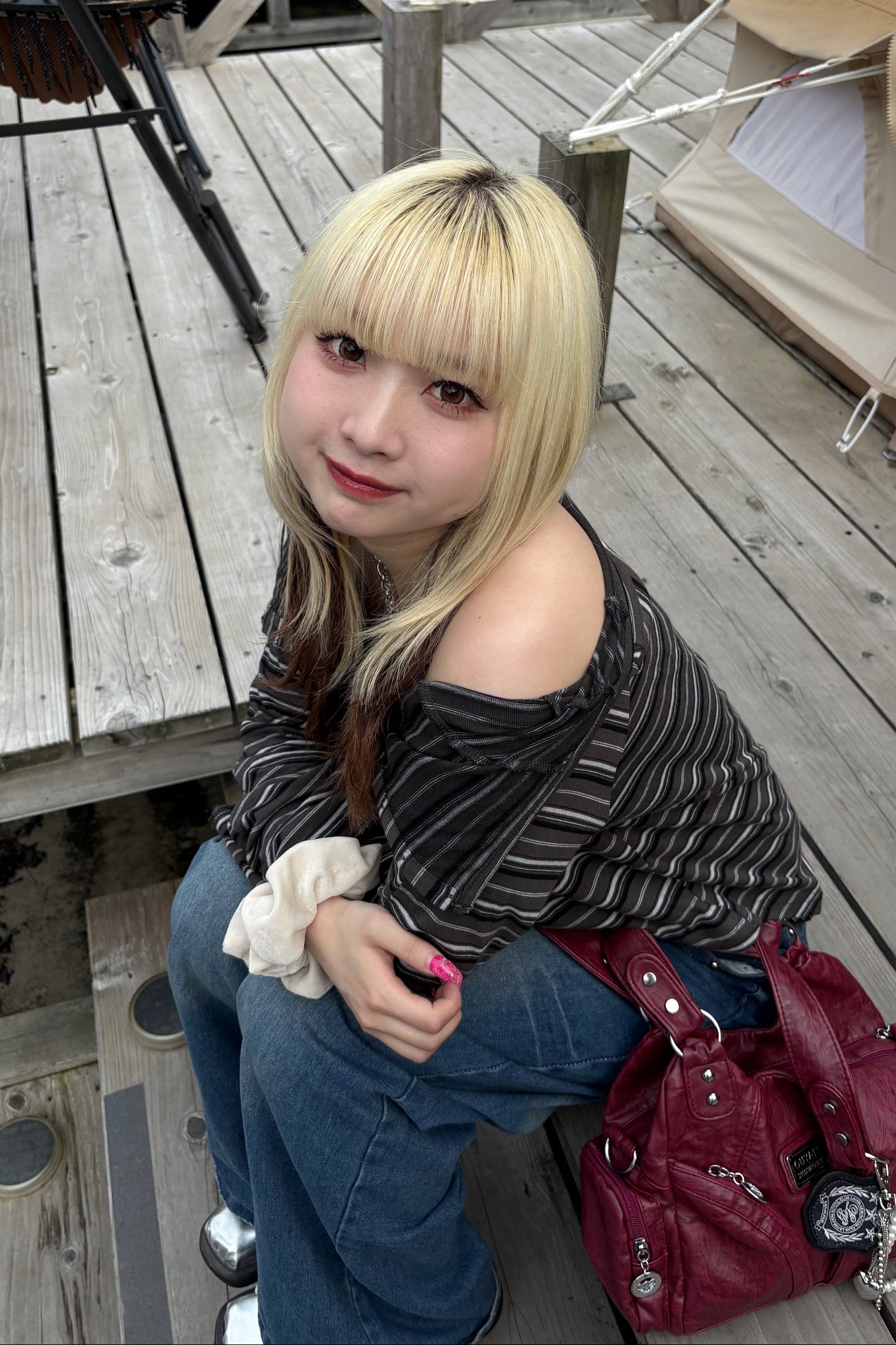 オフショルボーダートップス NA10467