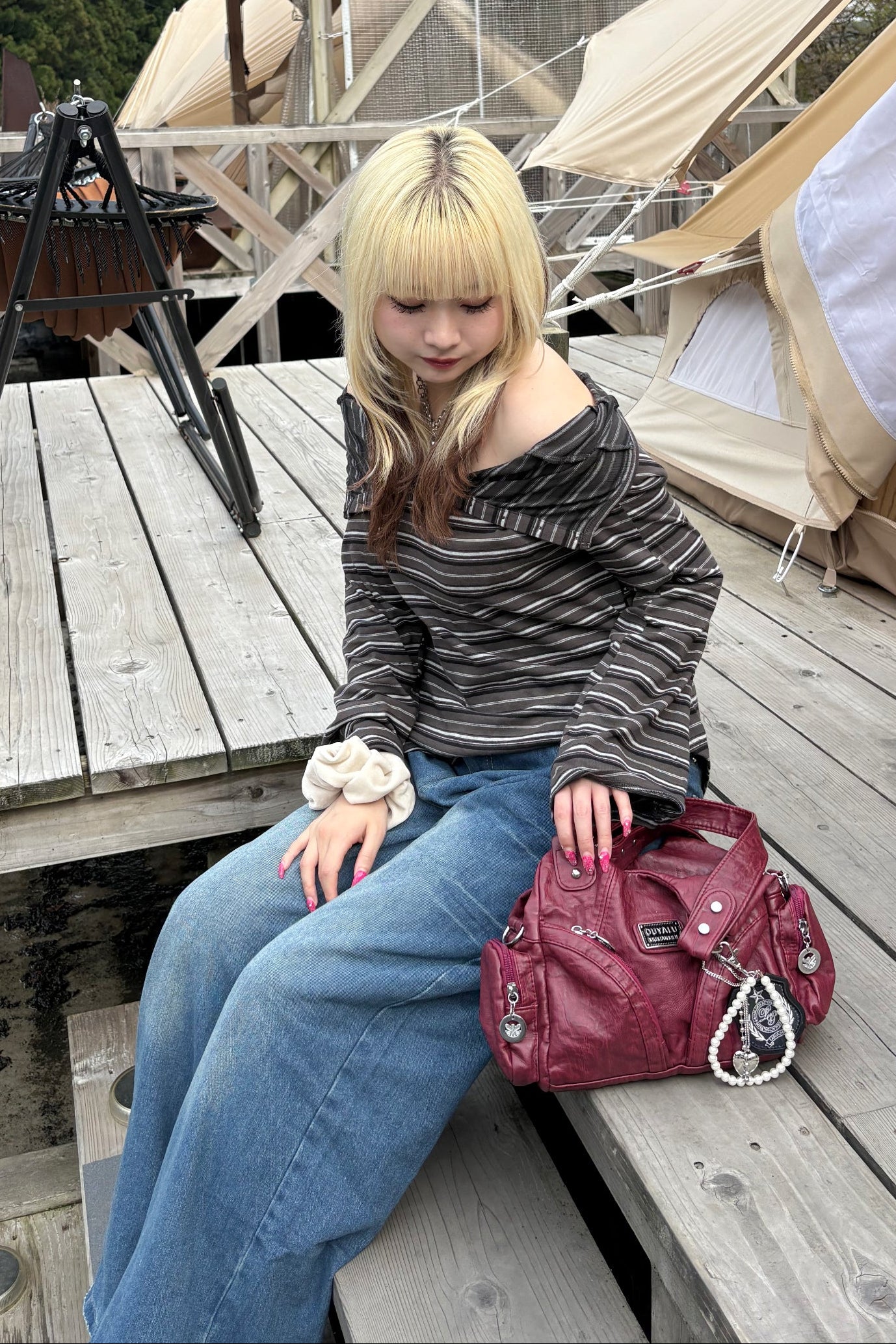 オフショルボーダートップス NA10467