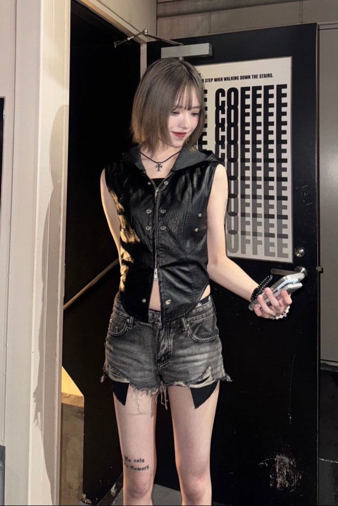 ダメージポケットデニムショートパンツ NA19317