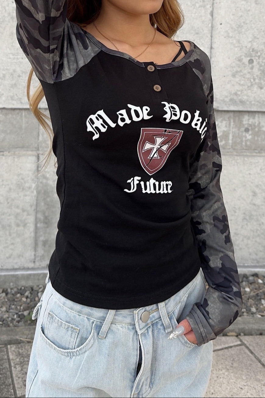 カモフラージュラグランオフショルダー NA10099