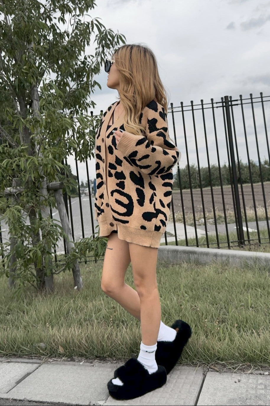 レオパードニットカーディガン NA10098