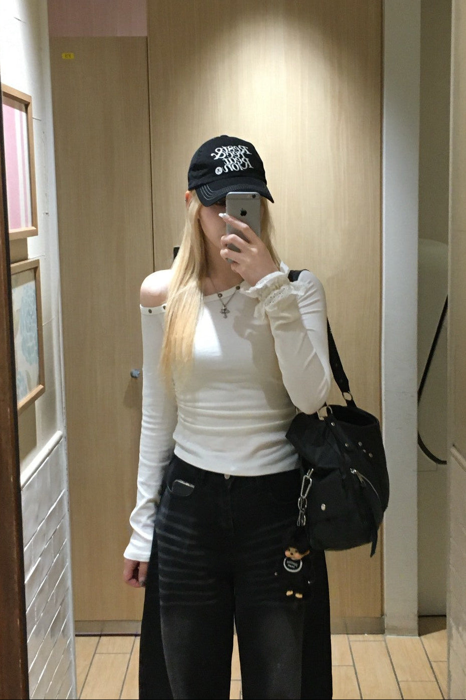 ワンショルダースタッズTシャツ NA10105