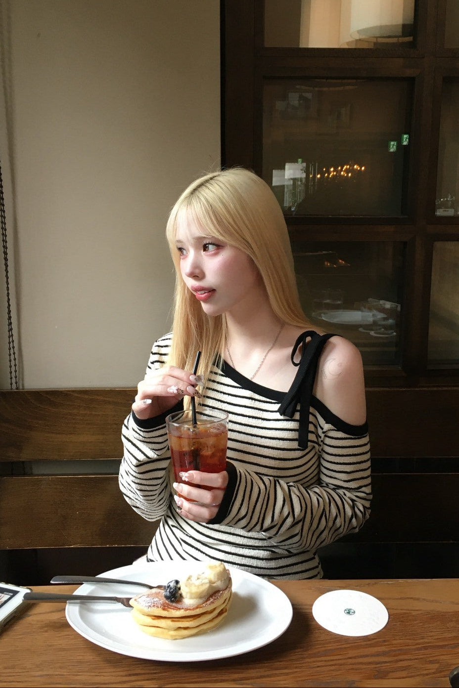 ワンショルダーボーダートップス NA10106