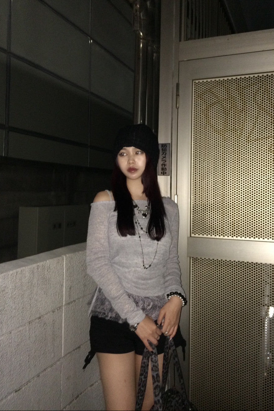 ワンショルダーフリルニット NA10174