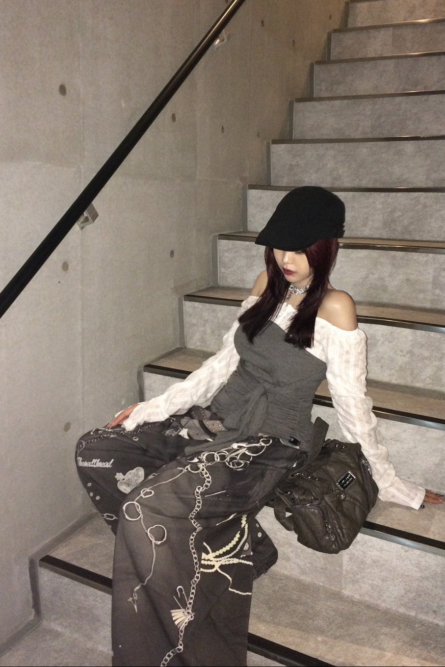 オフショルダーリボンシアートップス NA10180