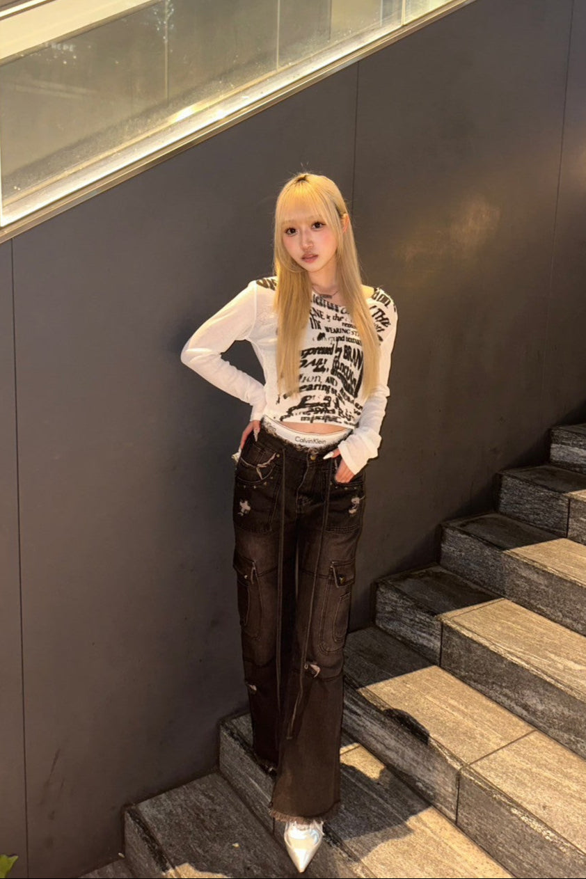 vintage straight pants NA10126