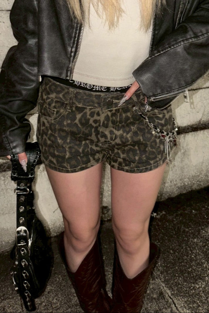 leopard mini shorts NA10123