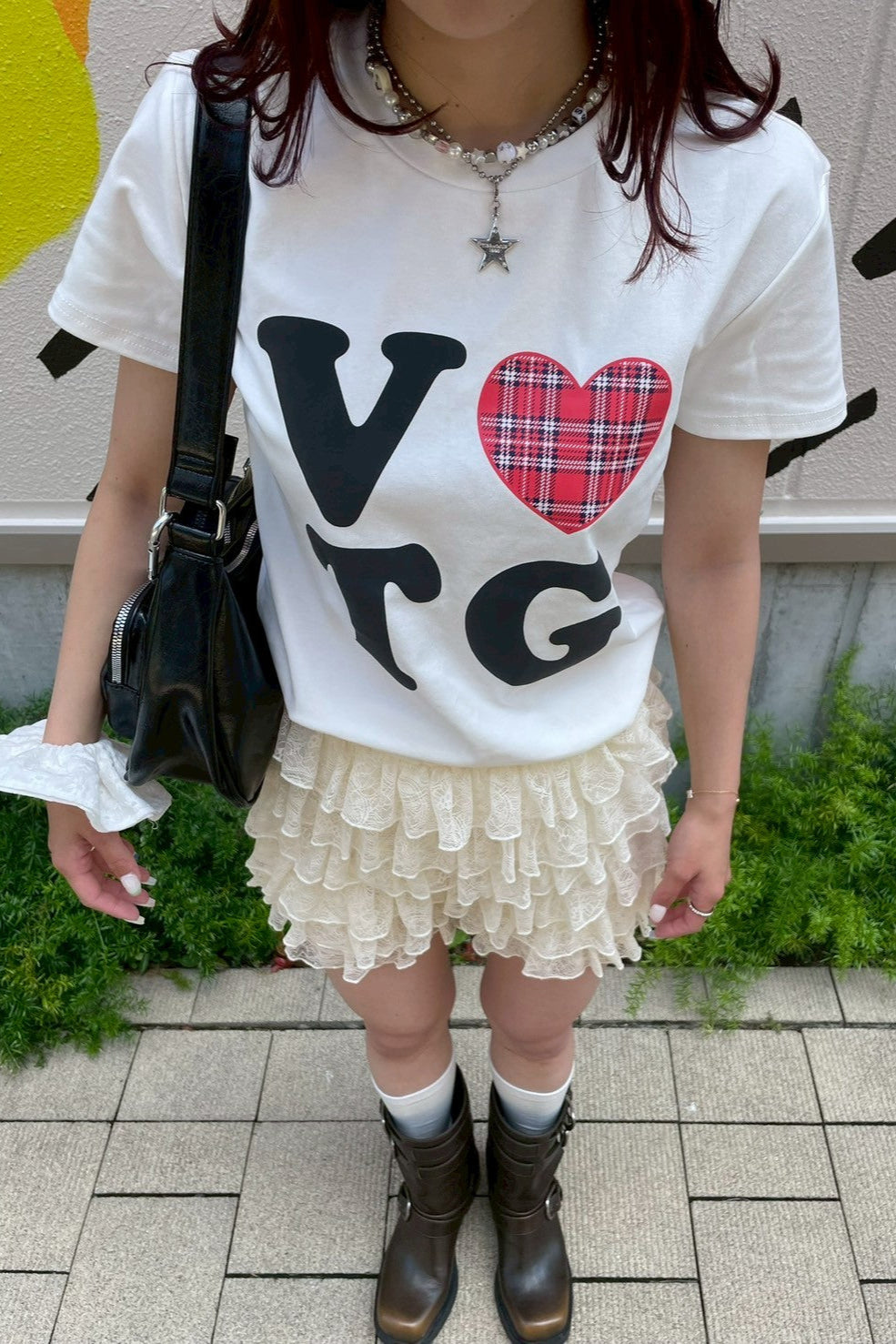 レタリングハートプリントTシャツ NA10609