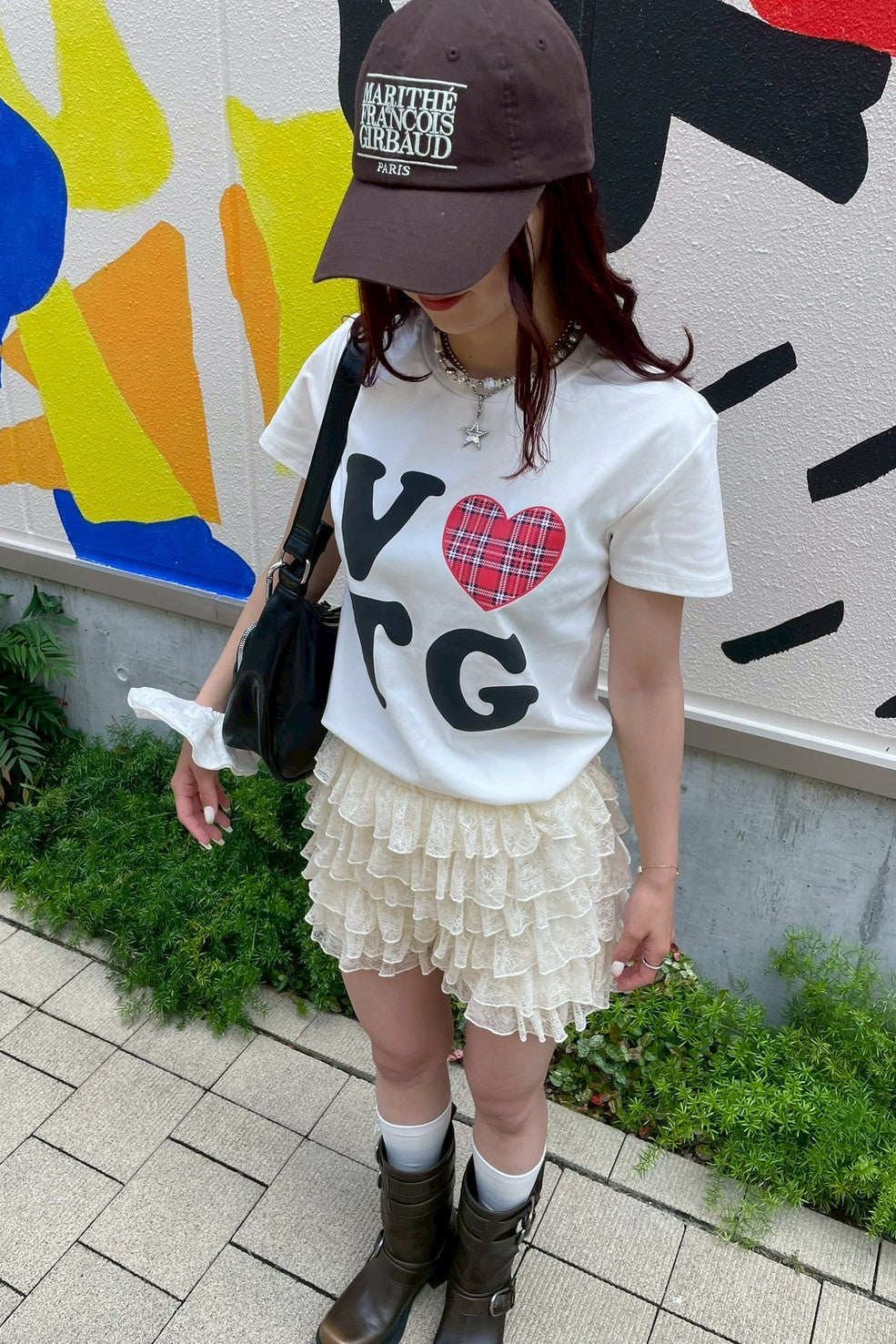 レタリングハートプリントTシャツ NA10609