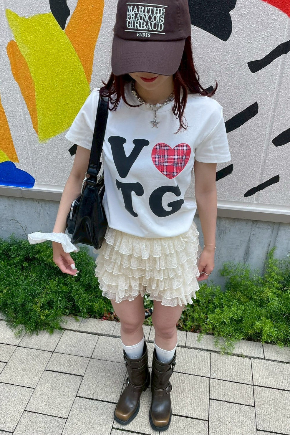 レタリングハートプリントTシャツ NA10609