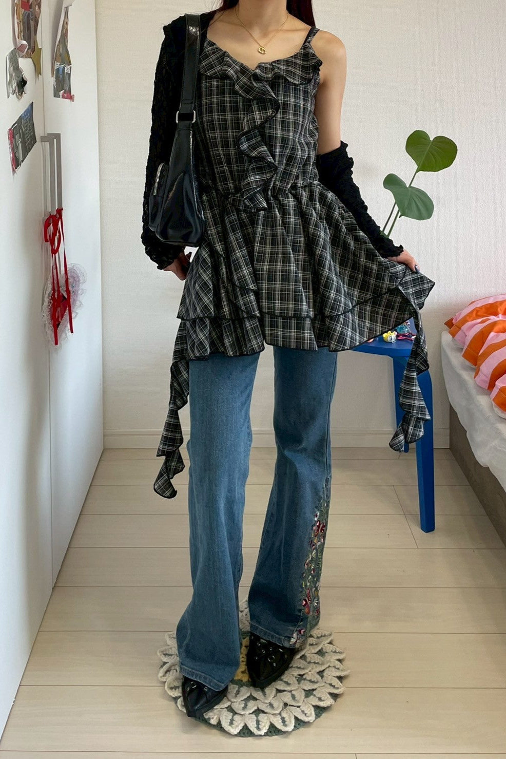 チェックキャミワンピース NA12202