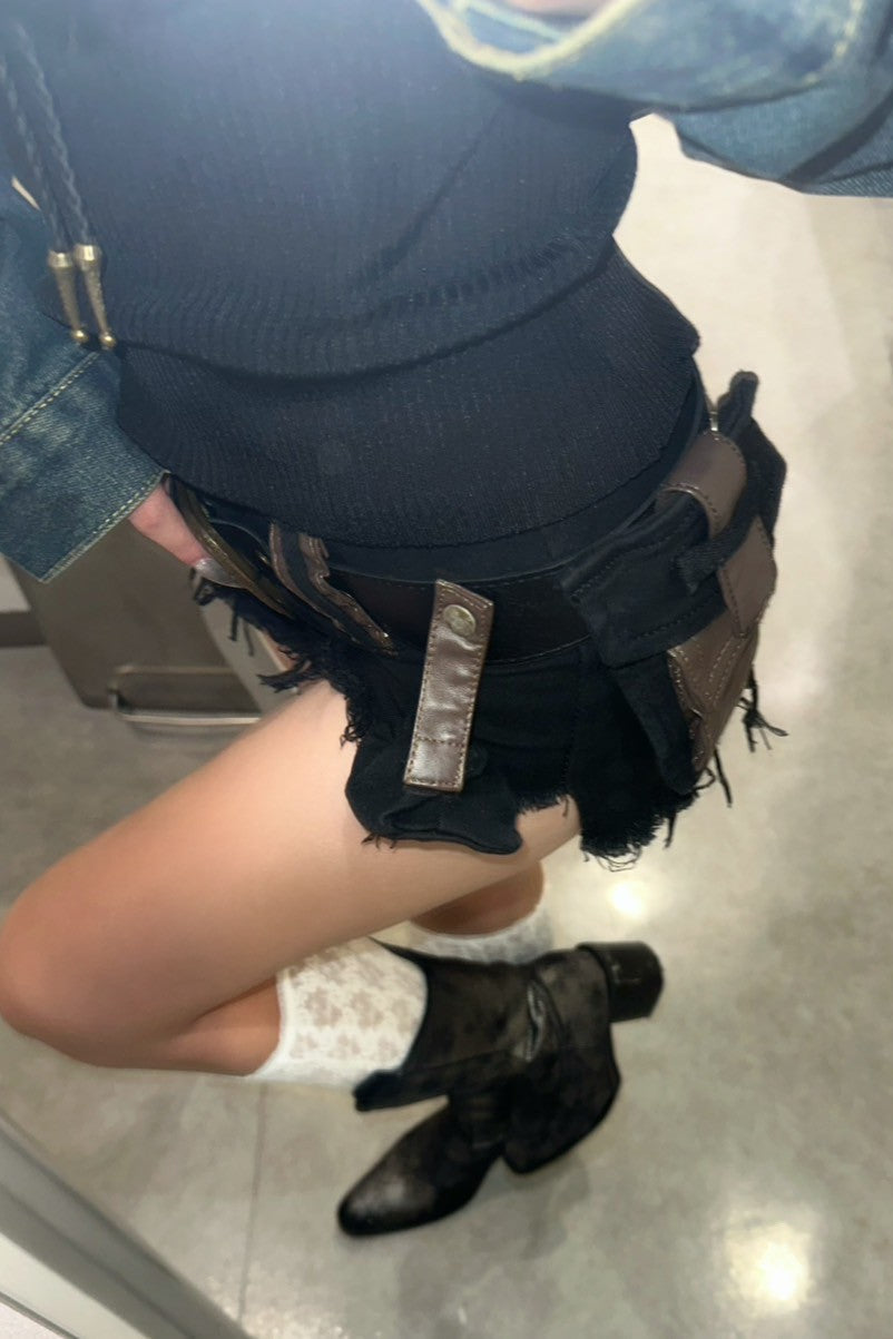 フリンジショートデニムパンツ NA10003