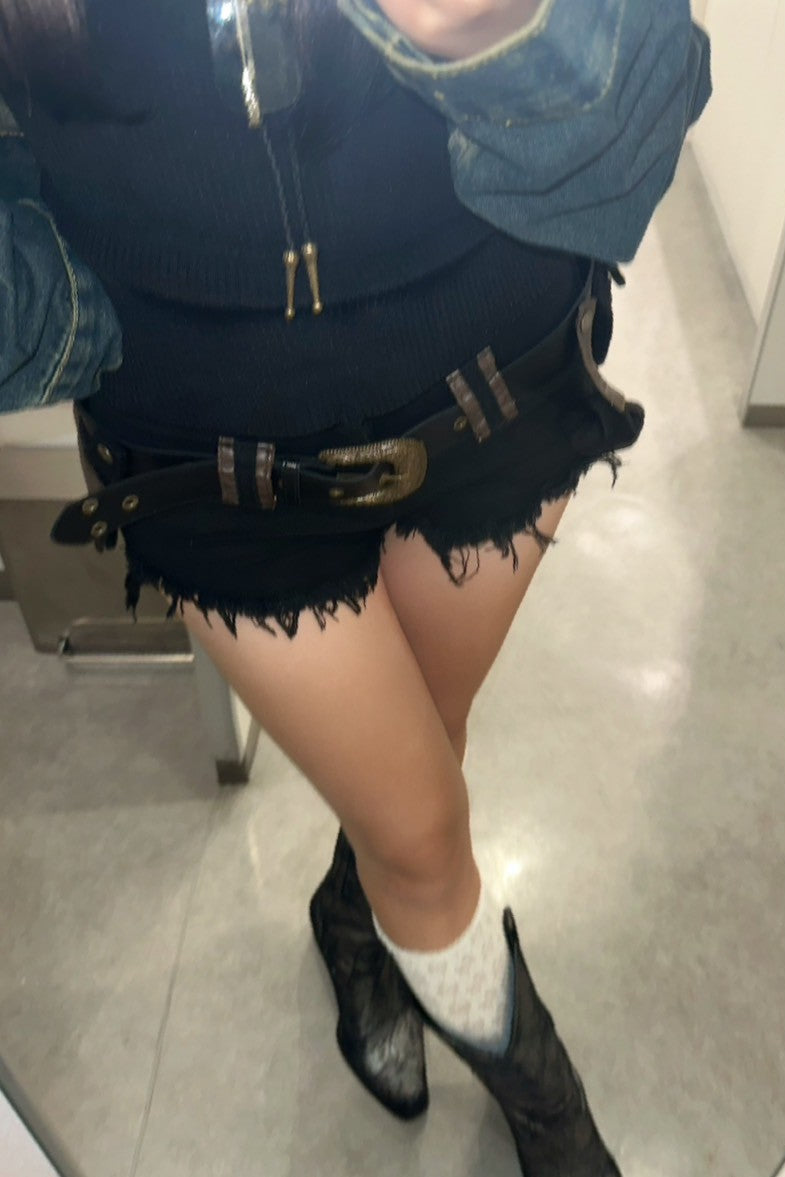 フリンジショートデニムパンツ NA10003