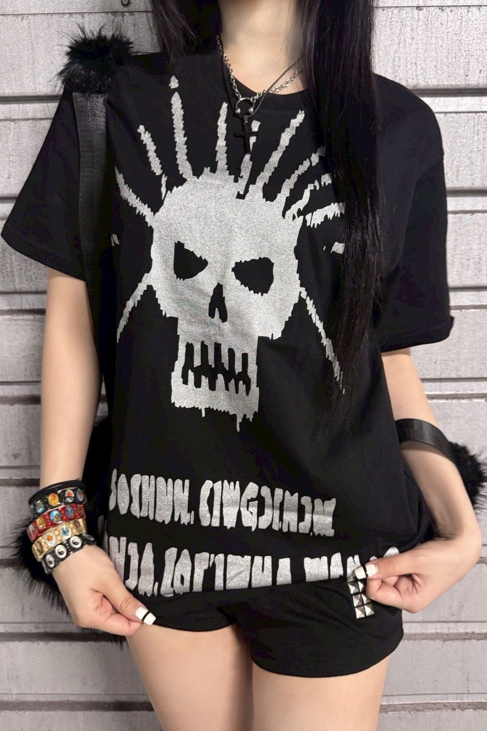 クラッシュスカルTシャツ NA10026
