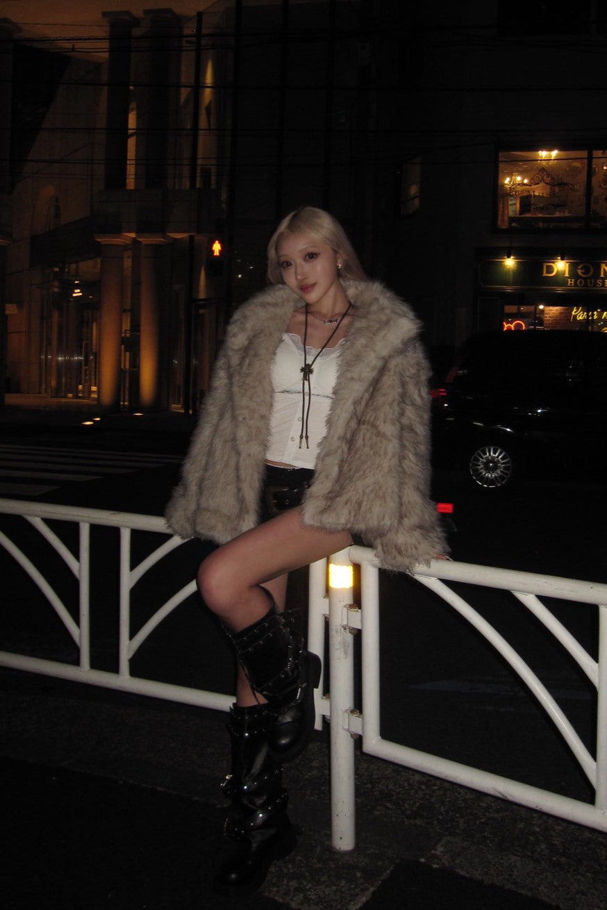 フェイクファーコート NA10095