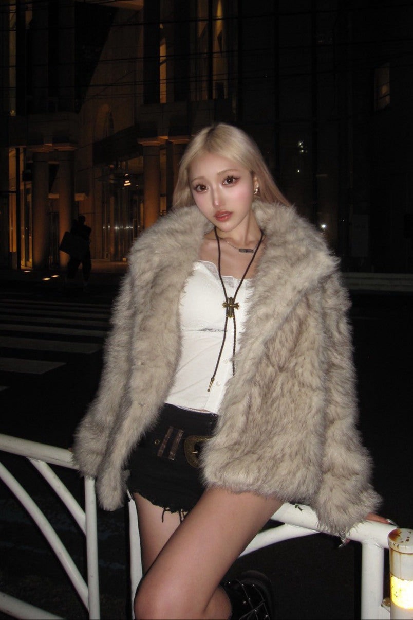 フェイクファーコート NA10095