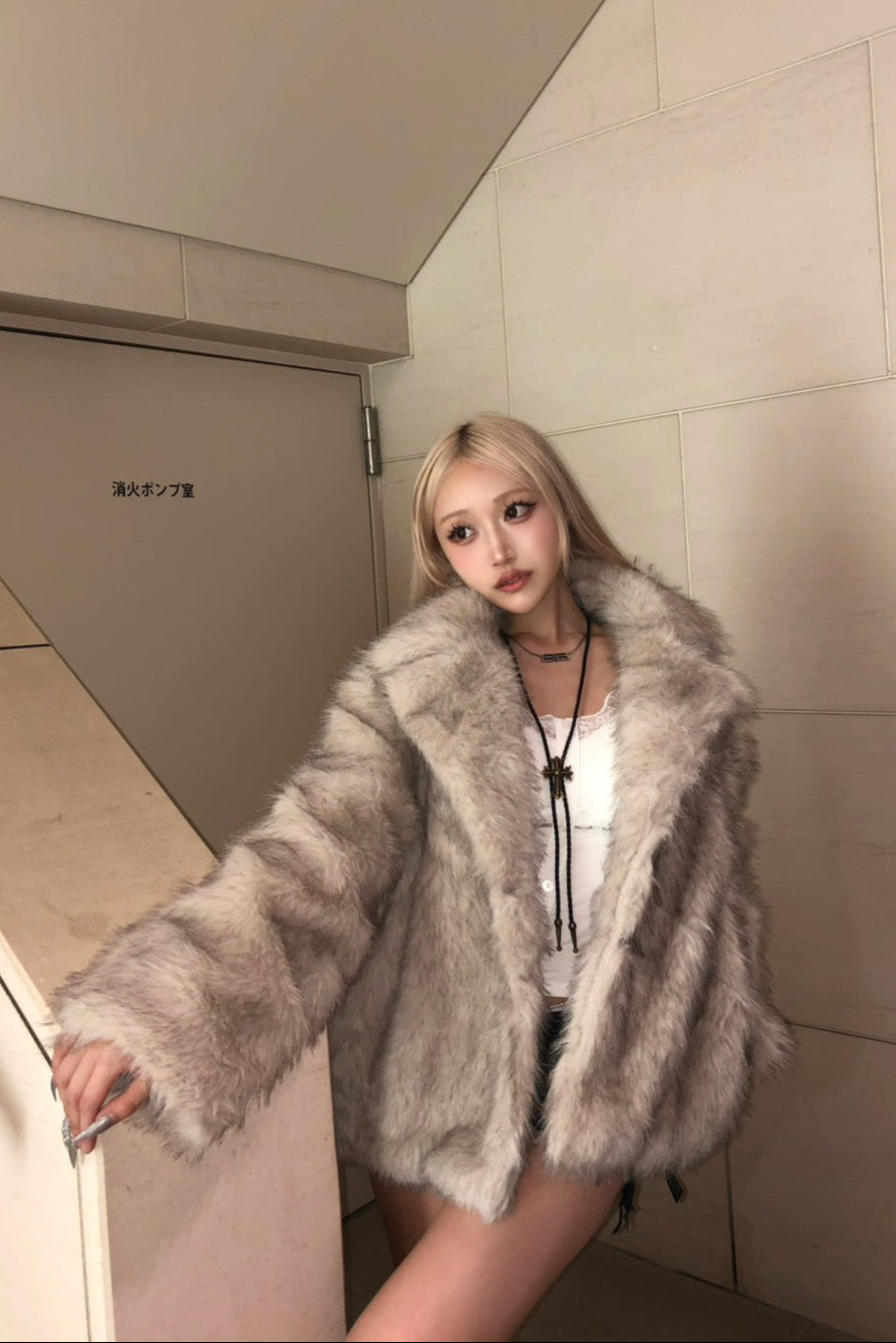 フェイクファーコート NA10095