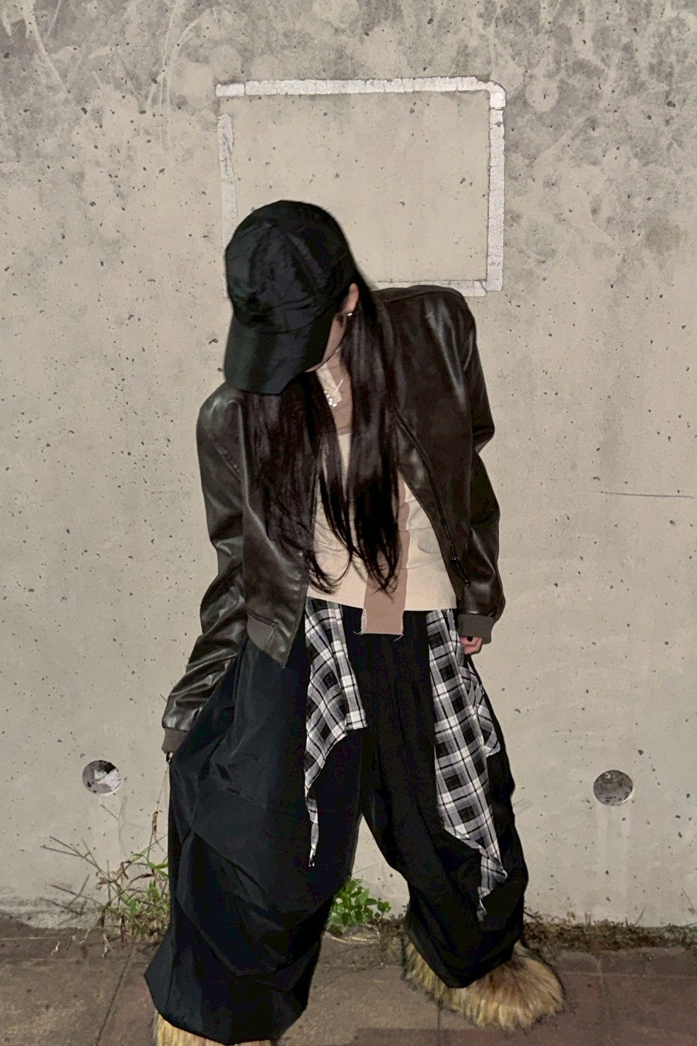 バルーンチェックナイロンパンツ NA10177