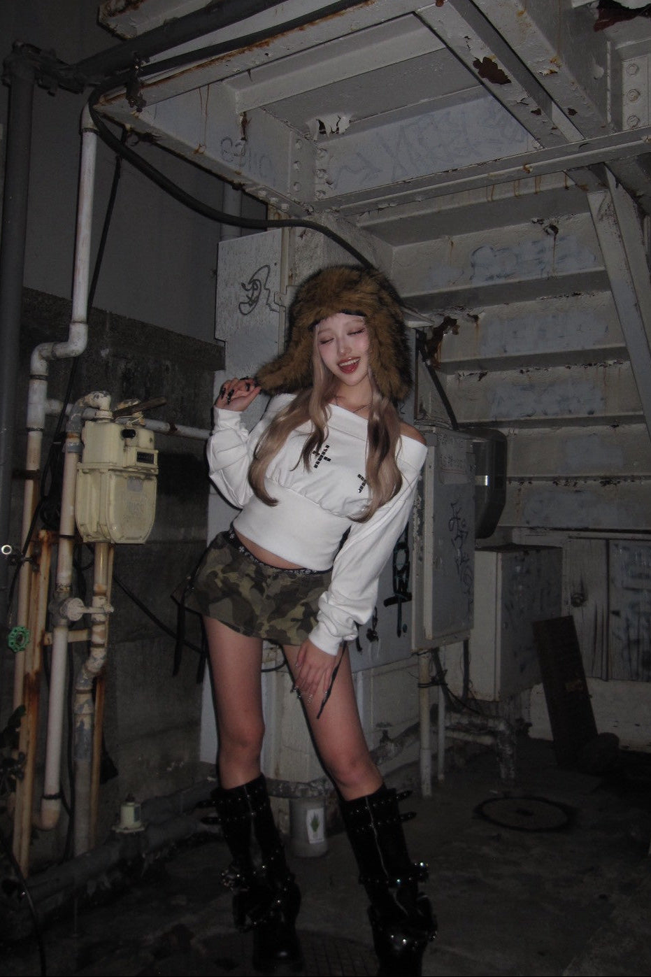 オフショルダークロストップス NA10062