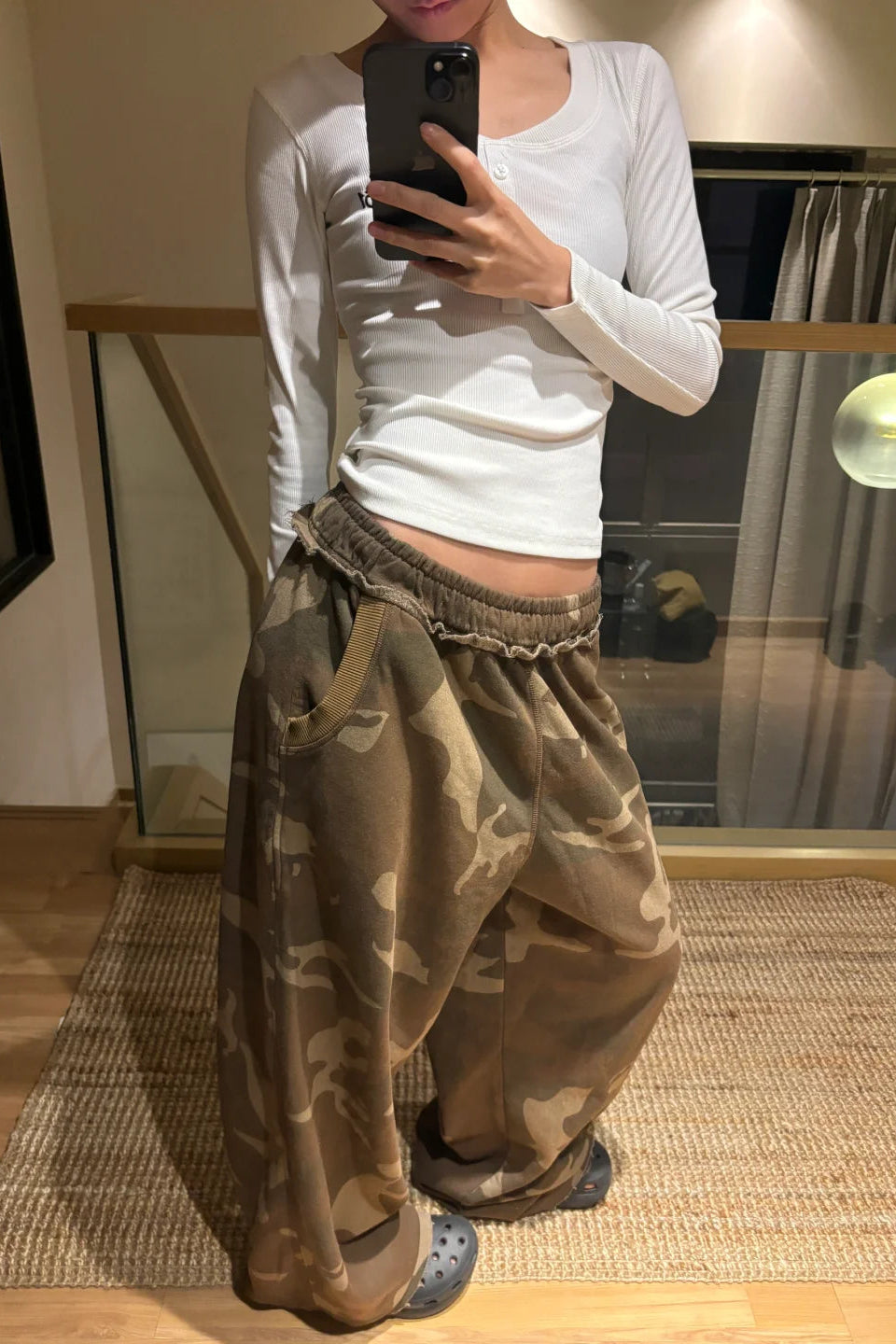 カモフラワイドスウェットパンツ NA10955
