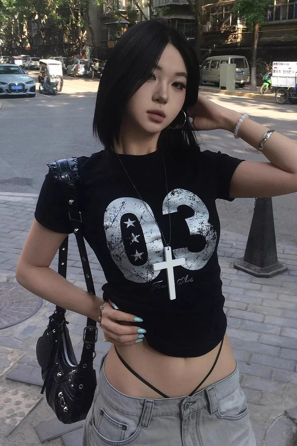 ナンバリングクロップドTシャツ NA10576