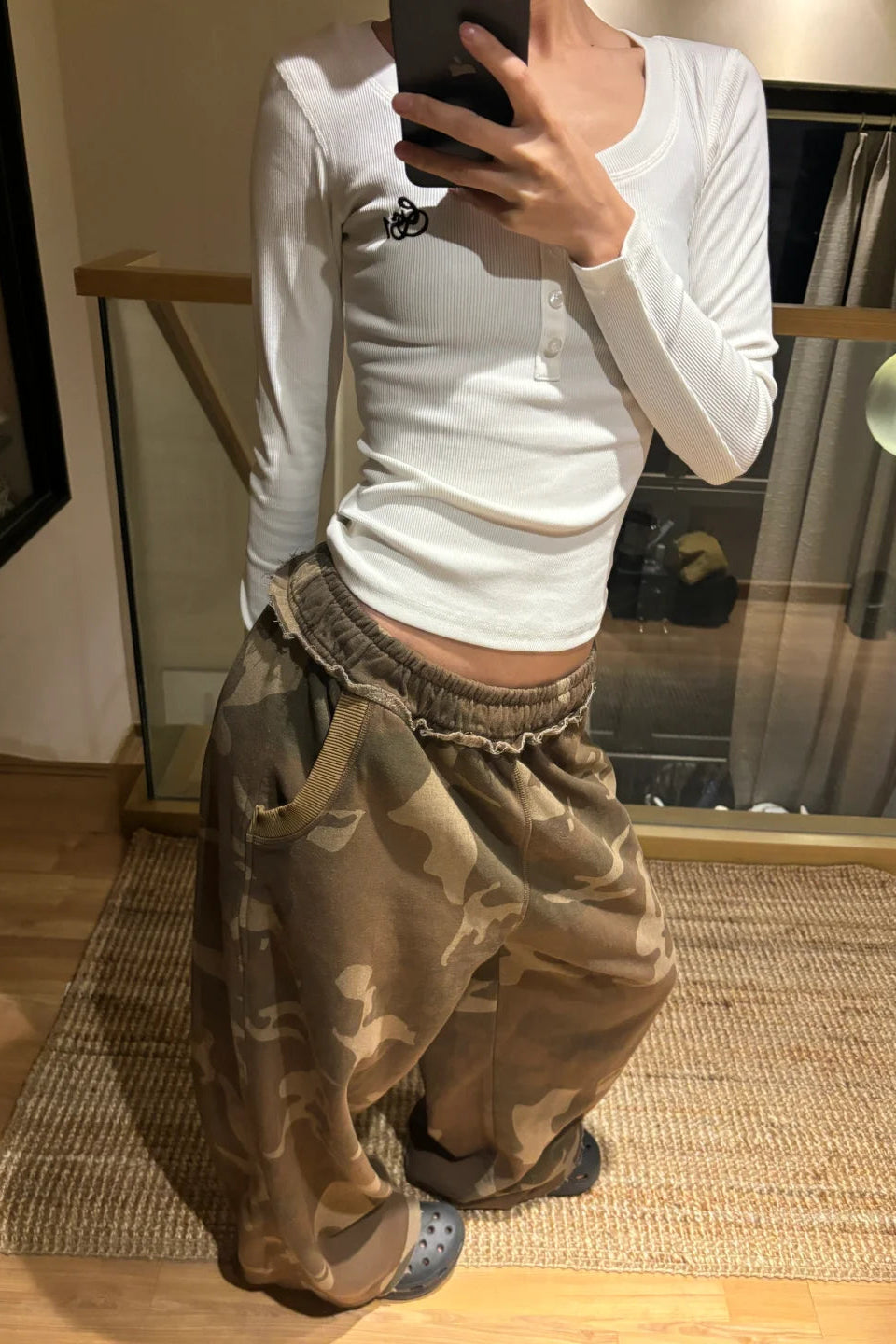 カモフラワイドスウェットパンツ NA10955