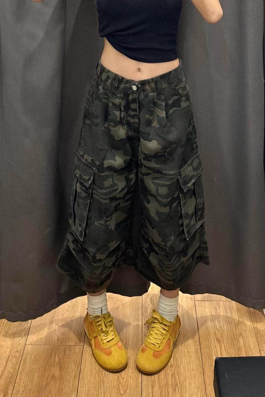 カモフラワイドハーフパンツ NA10953